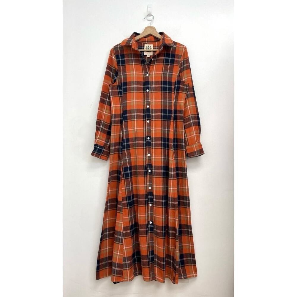 Kiel James Patrick Shenandoah Sunset Cozy Cabin Flannel Maxi Dress NO BELT - US6